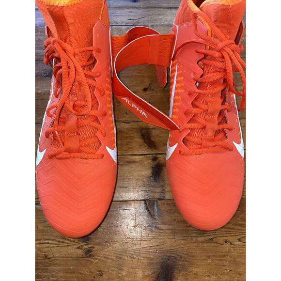 Nike Alpha Menace Pro 2 Mid Football Cleats Men's Sz 13 Orange USED AQ3209-800 - Picture 6 of 16